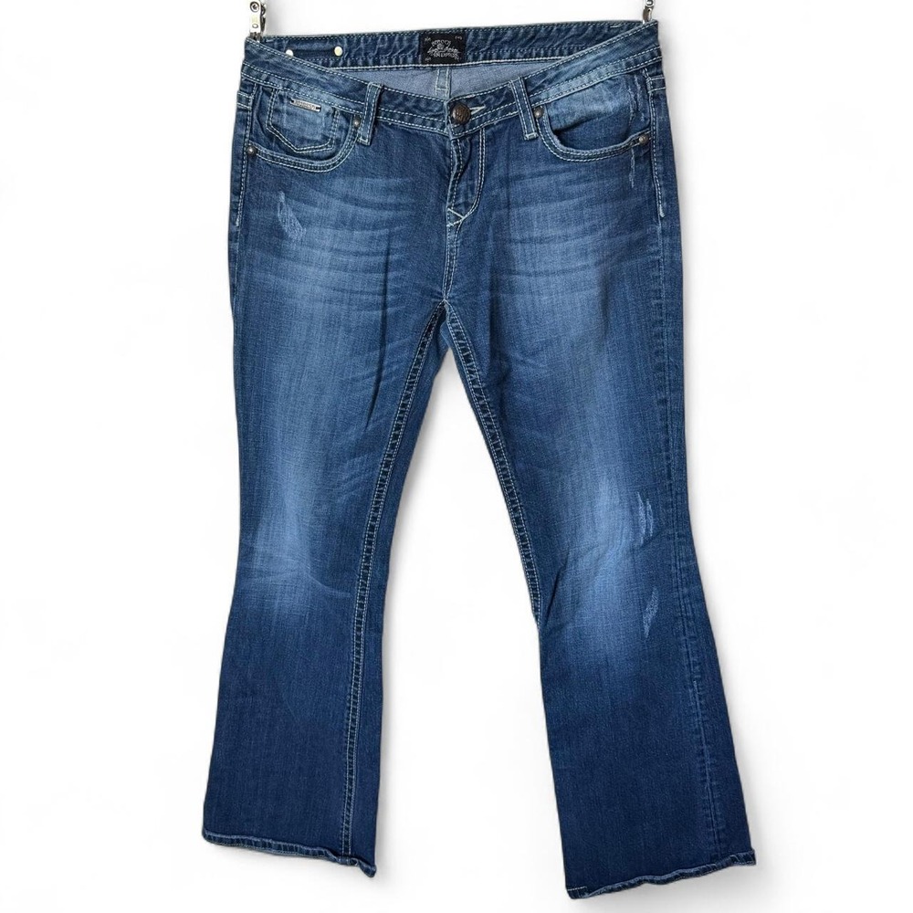 y2k Rerock for Express low rise boot cut jeans embroidered back pockets 12R